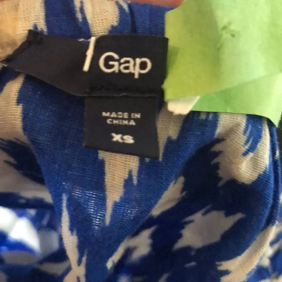 GAP navy blue Aztec print spaghetti strap mod tank top XS - Picture 6 of 9